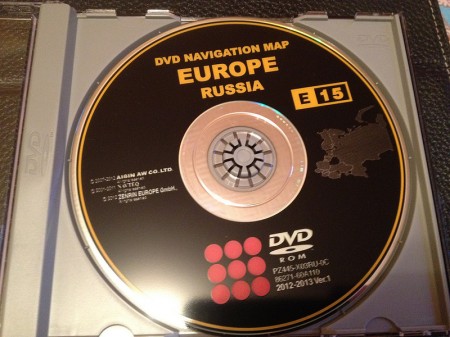 Toyota - Lexus navigation DVD Europe Russia MAP E15 (2012-2013)