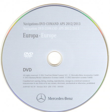  DVD Mercedes Comand NTG2 v14 Europe 2013
